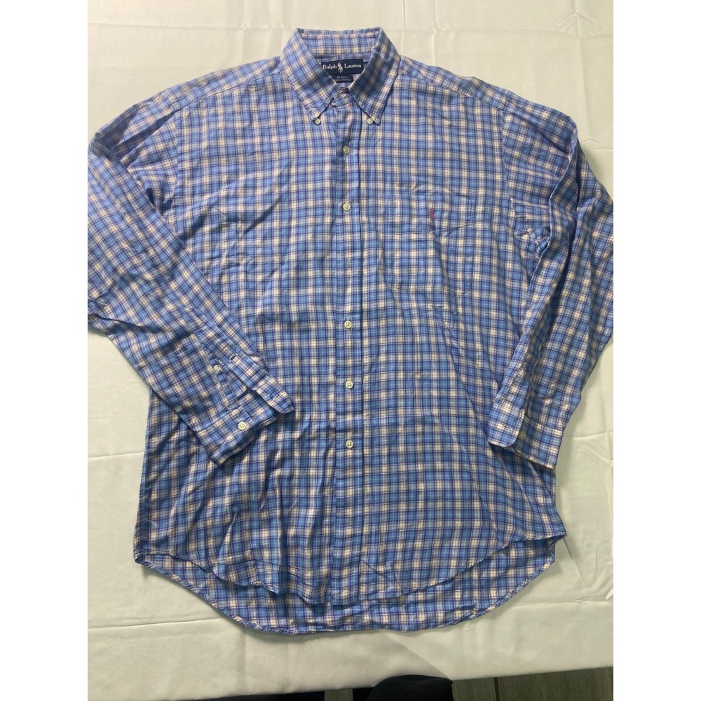 Ralph Lauren Blake Mens Plaid Button Down Long Sleeve Shirt Size M